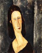 Amedeo Modigliani Blue Eyes ( Portrait of Madame Jeanne Hebuterne ) oil on canvas